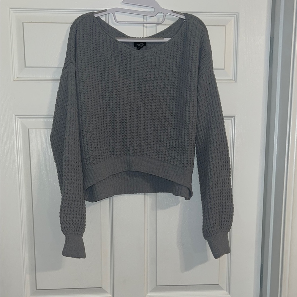 Gray Knit Women's Sweater